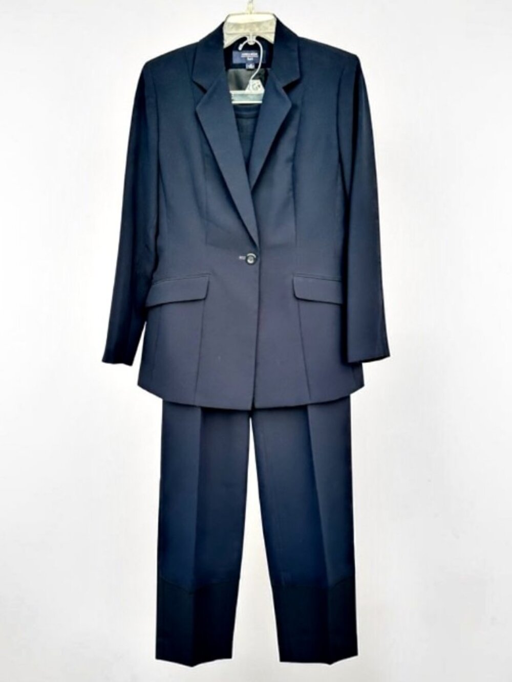 Jones Wear Suit 12 Navy Blue 3 Piece Pants Blazer Shell Y2K Career Corporate